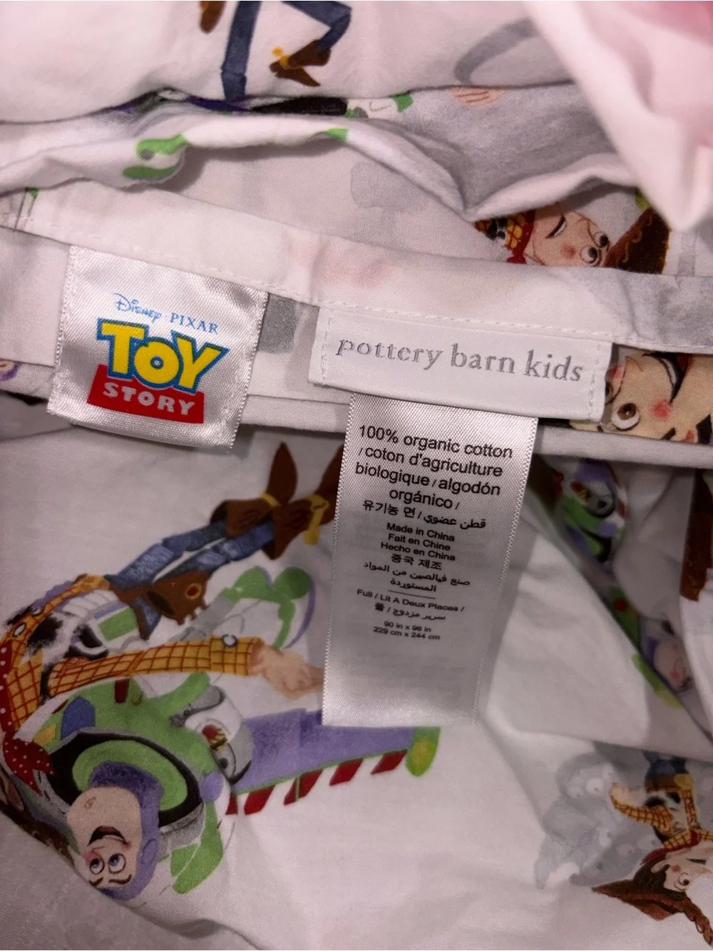 Pottery Barn Kids Toy Story Full Sheet Set Organic Cotton Excellent Condition